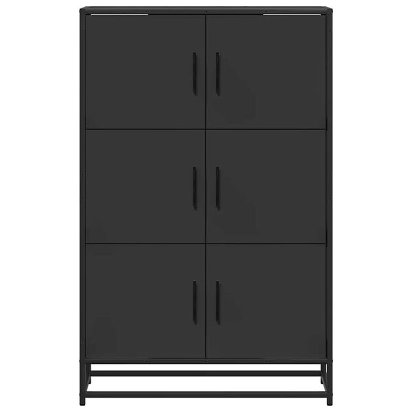 vidaXL Highboard Black 68x35x106,5 cm Mediena ir metalas