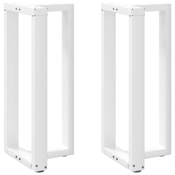 vidaXL Baro stalo kojos, T formos, 2 vnt., baltos, 40x35x(90-91) cm, plienas