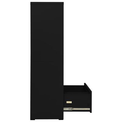 vidaXL Spintelė dokumentams, juodos spalvos, 90x46x164cm, plienas