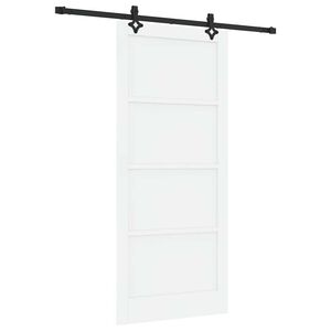vidaXL Slankios durys Balta ir juoda 93 x 211 cm Kietos pu&scaron;ies mediena