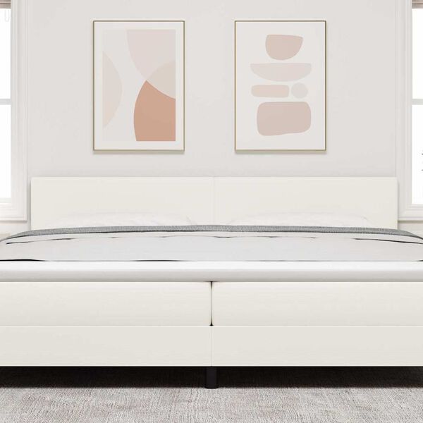 vidaXL LED galvūgalis su galvūgalio Kreminė 200 cm Poliesteris