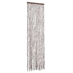 vidaXL Užuolaida nuo musių, taupe ir balta, 56x200cm, &scaron;enilis
