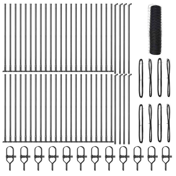 vidaXL Tvorelės stulpas Pilka 100 x 0,4 m (36 mm tinklelis)