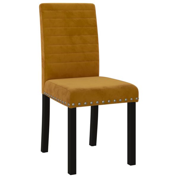 vidaXL Valgomojo kėdės, 6vnt., rudos spalvos, aksomas