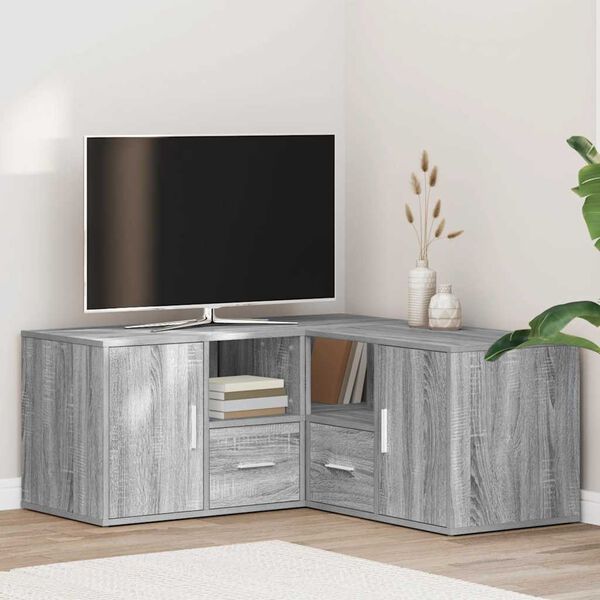 vidaXL Kampinė spintelė, pilka ąžuolo, 160x40x45cm, apdirbta mediena