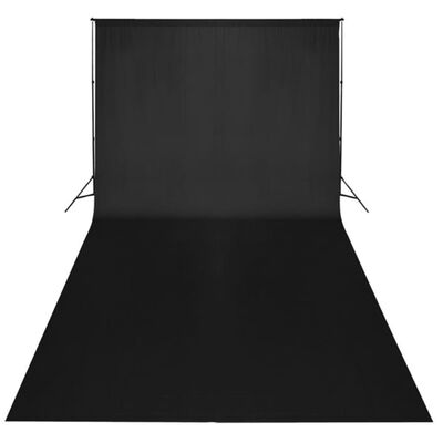vidaXL Medvilninis fonas, juodas, 600x300 cm