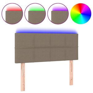 vidaXL Galvūgalis su LED, taupe spalvos, 100x5x78/88cm, audinys