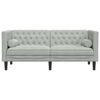 vidaXL Dvivietė chesterfield sofa su pagalvėlėmis, pilka, aksomas