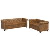 vidaXL Chesterfield dvivietės ir trivietės sofos komplektas, rudas