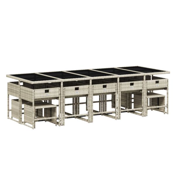 vidaXL Sodo komplektas su pagalvėlėmis, 15 dalių, pilkas, poliratanas