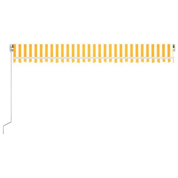 vidaXL Rankiniu būdu i&scaron;traukiama markizė, geltona/balta, 500x300cm