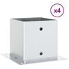 vidaXL Stulpų pagrindai kvadratiniai, 4vnt., sidabriniai, 141x141mm