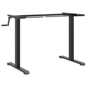 vidaXL Ra&scaron;omojo stalo rėmas, juodas, (94&ndash;135)x60x(70&ndash;114)cm, plienas