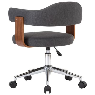 vidaXL Pasukama biuro kėdė, pilka, išlenkta mediena ir dirbtinė oda