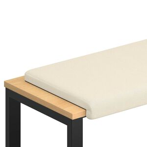 vidaXL Suoliuko pagalvė Tekstūruotas aksomas Kreminė Gylis 35 cm