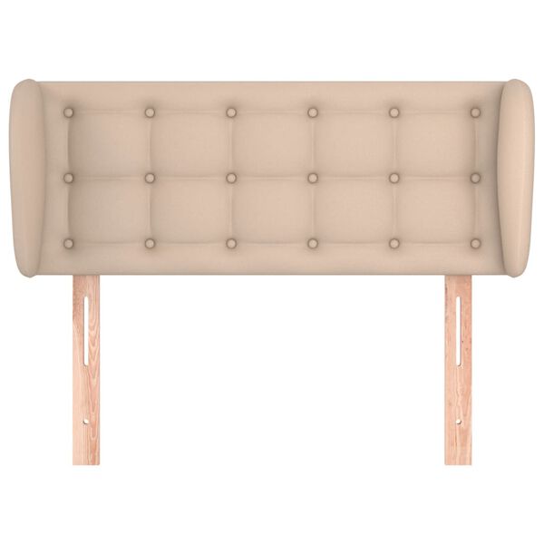 vidaXL Galvūgalis su auselėmis, kapučino ,103x23x78/88cm, dirbtinė oda