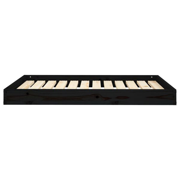 vidaXL Lova šunims, juoda, 101,5x74x9cm, pušies medienos masyvas