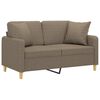 vidaXL Dvivietė sofa su pagalvėmis, taupe, 120cm, audinys