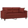 vidaXL Dvivietė sofa su pagalvėmis, vyno, 140cm, dirbtinė oda