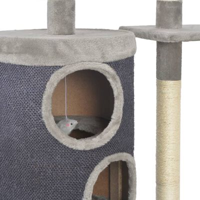 vidaXL Draskyklė katėms su stovais iš sizalio, pilkos spalvos, 260cm