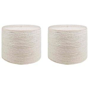 vidaXL Juto virvė 2 pcs 2 Balta 100% Tossa jutas