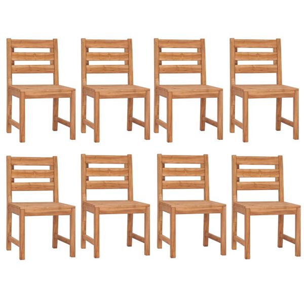 vidaXL Sodo valgomojo baldų komplektas, 9 dalių, tikmedžio masyvas