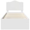 vidaXL Lovos rėmas Balta 75 x 190 cm Kietos pu&scaron;ies mediena