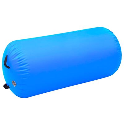 vidaXL Gimnastikos ritinys su pompa, mėlynas, 120x75cm, PVC
