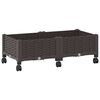 vidaXL Sodo puodynė su ratukais Ruda 80 x 40 x 29 cm PP
