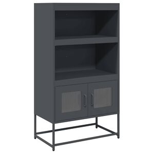 vidaXL Komoda, antracito spalvos, 68x39x123 cm, plienas