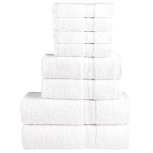vidaXL Rank&scaron;luosčių rinkinys SOLUND, 8vnt., balti, 600g/m&sup2;