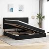 vidaXL Lova su daiktų laikymo vieta ir LED Juoda 200 x 200 cm Aksomas