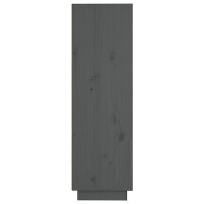 vidaXL Komoda, pilkos spalvos, 37x34x110cm, pušies medienos masyvas