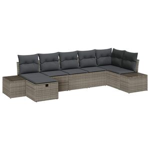 vidaXL Sofos komplektas su pagalve 7 pcs poliratanas