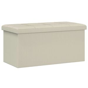 vidaXL Sulankstomas saugojimo suolas Balta 180 kg 80 L 77 x 38 x 38 cm