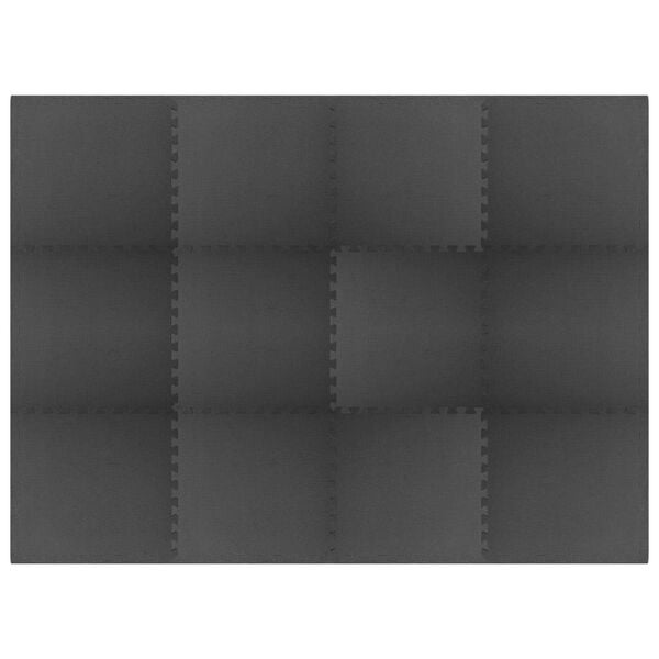 vidaXL Galvosūkio pratybų kilimėliai 12 pcs Juoda 4,32 ㎡ EVA puta