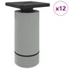vidaXL Baldų kojelės Reguliuojamas 12 pcs Balta 64 x 64 x 100 mm PP