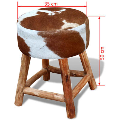 vidaXL Baro kėdė, tikra karvės oda, ruda ir balta