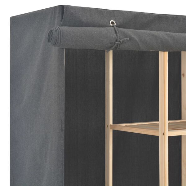 vidaXL Drabužių spinta, pilkos sp., 173x40x170cm, audinys