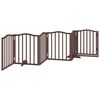 vidaXL Varteliai šunims su durimis, 6 segmentai, rudi, 300cm, tuopa