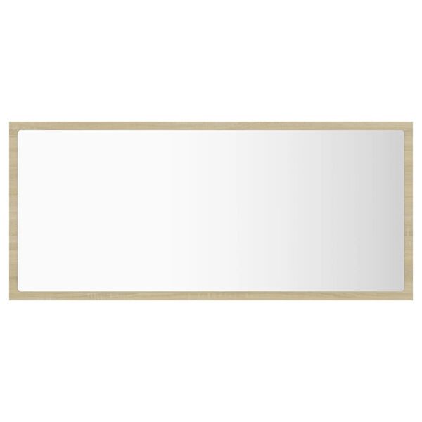 vidaXL Vonios kambario LED veidrodis, ąžuolo, 90x8,5x37cm, akrilas