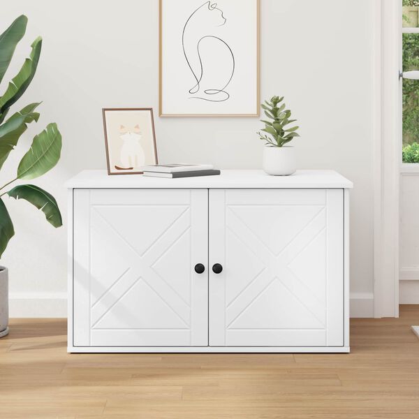 vidaXL Katės namelis Balta 85 x 55 x 50,5 cm Apdirbta mediena