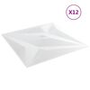 vidaXL Sienų plok&scaron;tės 12 pcs Baltas Star 50 x 50 cm XPS Putplastis