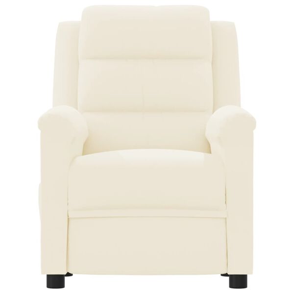 vidaXL Elektrinis masažinis krėslas, kreminės spalvos, dirbtinė oda