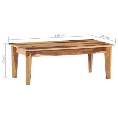 vidaXL Kavos staliukas, 110x60x40cm, rausvosios dalbergijos mediena