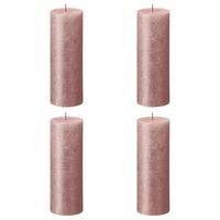 Bolsius Žvakės Shimmer, 4vnt., rožinės, 190x68mm, cilindro formos