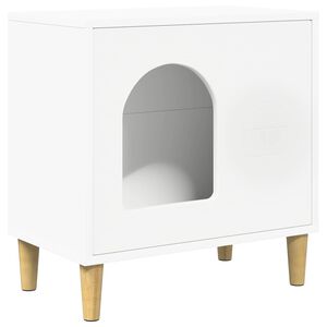vidaXL Katės namelis Balta 51 x 30 x 52 cm Apdirbta mediena