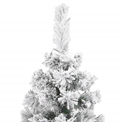 vidaXL Plona dirbtinė Kalėdų eglutė su sniegu, žalia, 210cm, PVC