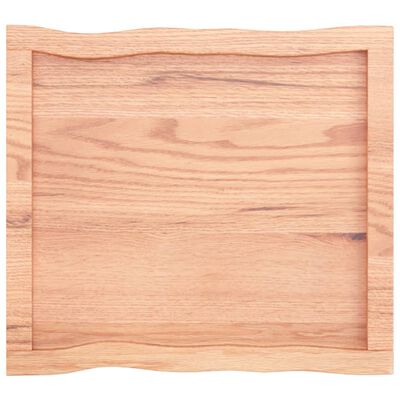 vidaXL Stalviršis, šviesiai rudas, 60x50x(2-4) cm, medienos masyvas