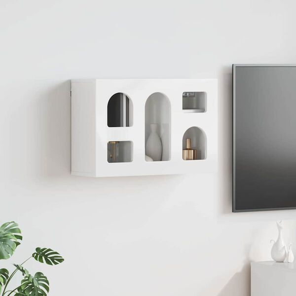 vidaXL Pakabinama spintelė Auk&scaron;tai blizganti balta 60 x 20 x 40 cm